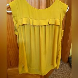 Mustard yellow short sleeve blouse from Loft